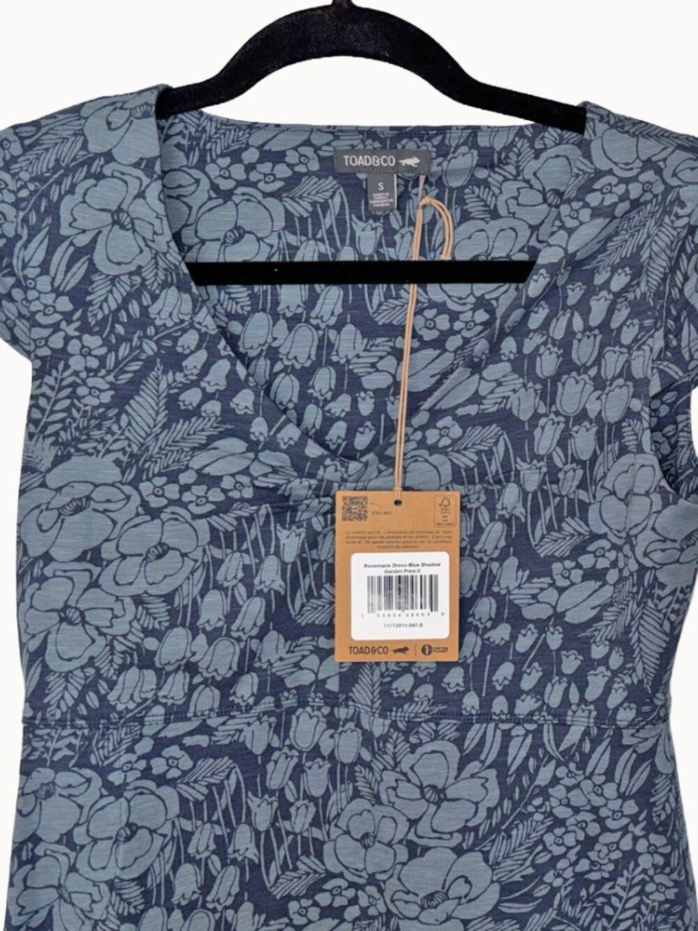 Toad & Co. Blue Floral Cap Sleeve Rosemarie Dress - Size S - NWT